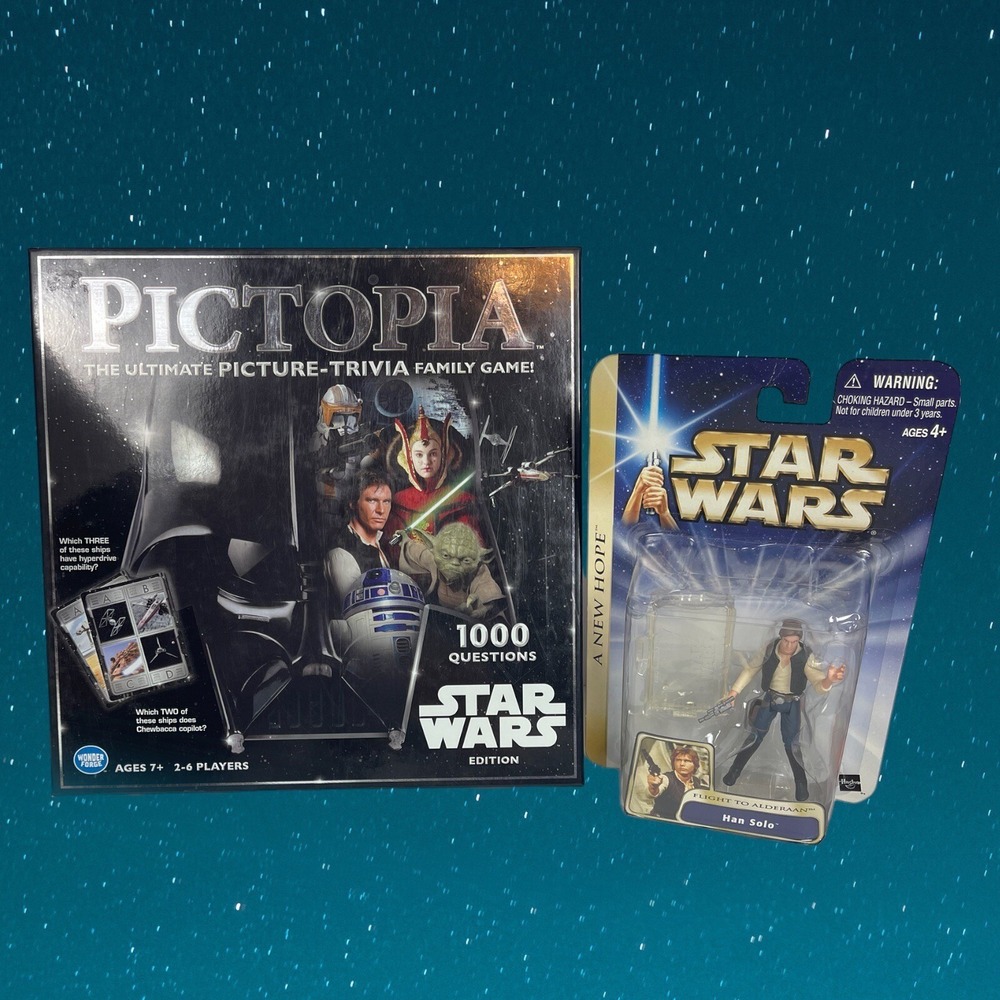 Vintage Star Wars Han Solo Flight To Alderman Figure And Pictopia Trivia Game‎